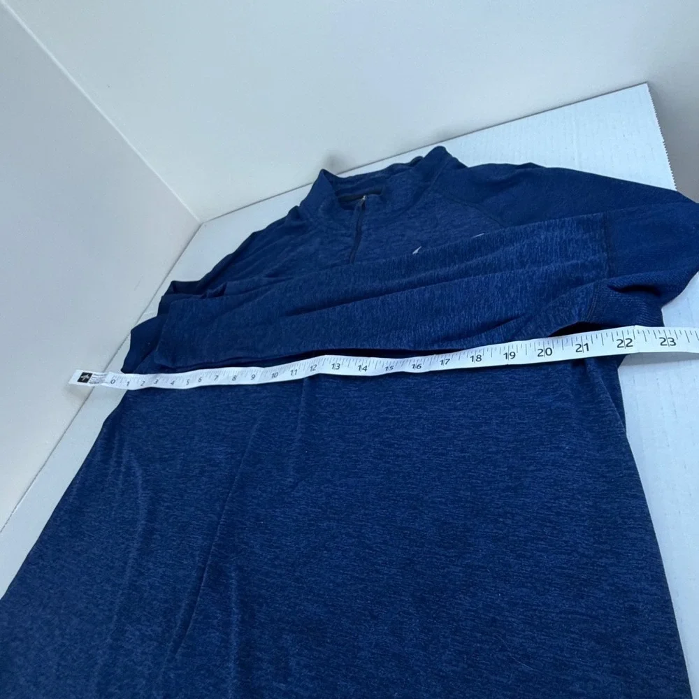 Nike Running Dri-FIT Shirt Men's Large Blue Lightweight‎ Athletic Tee Qtr Zip LS
